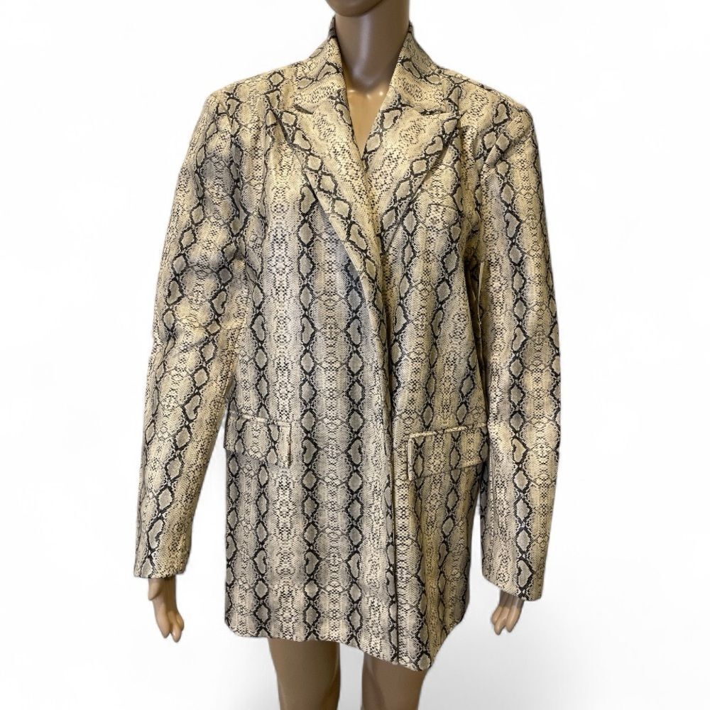 4TH + Reckless Camille Jacket Women's Snake Print Blazer size S